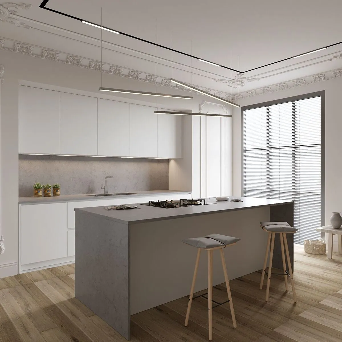Image of installed Vicostone Monterosa Quartz countertops