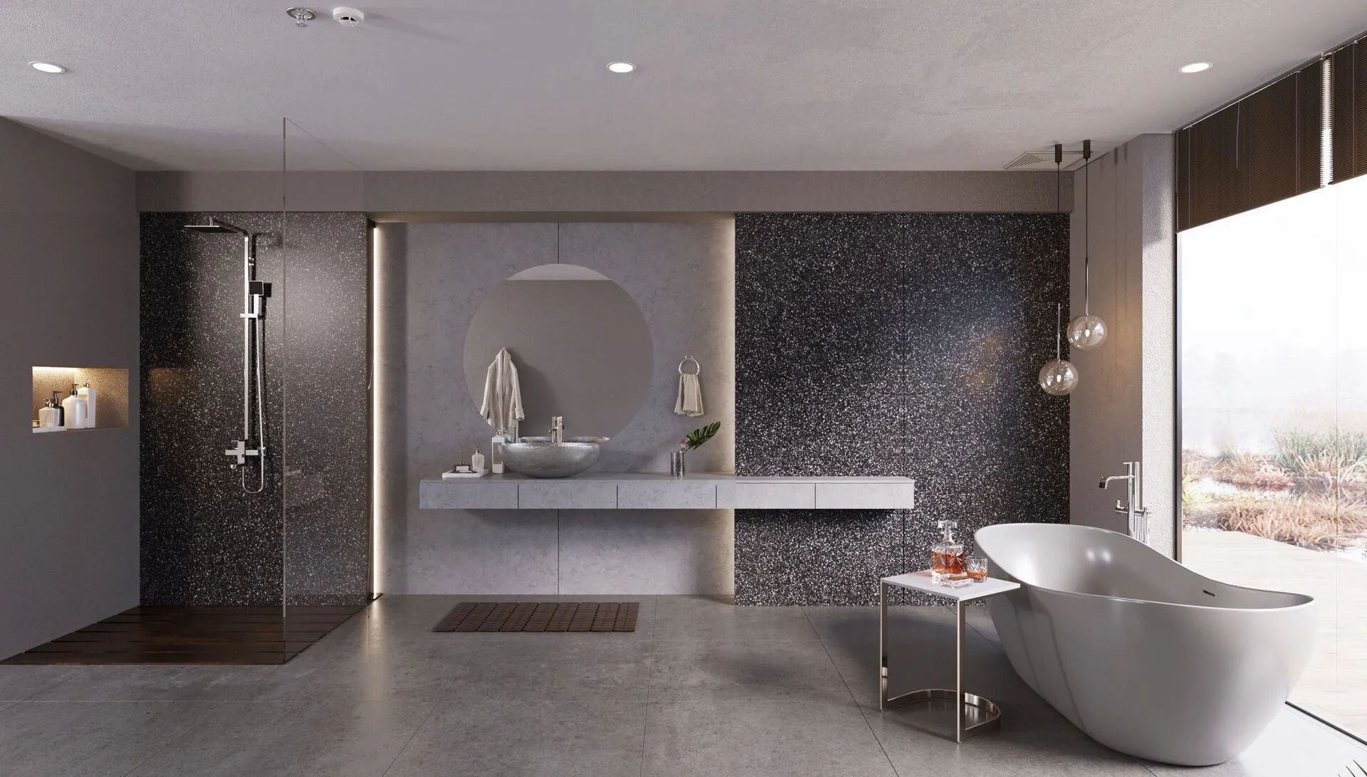 Image of installed Vicostone Monterosa Quartz countertops
