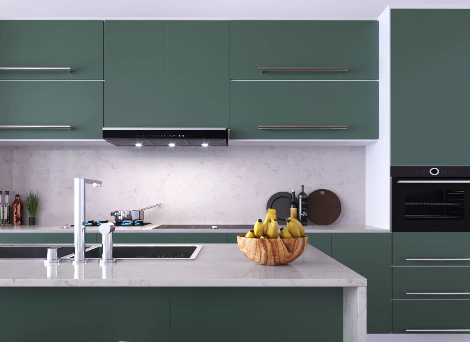 Image of installed Vicostone Hestia Quartz countertops