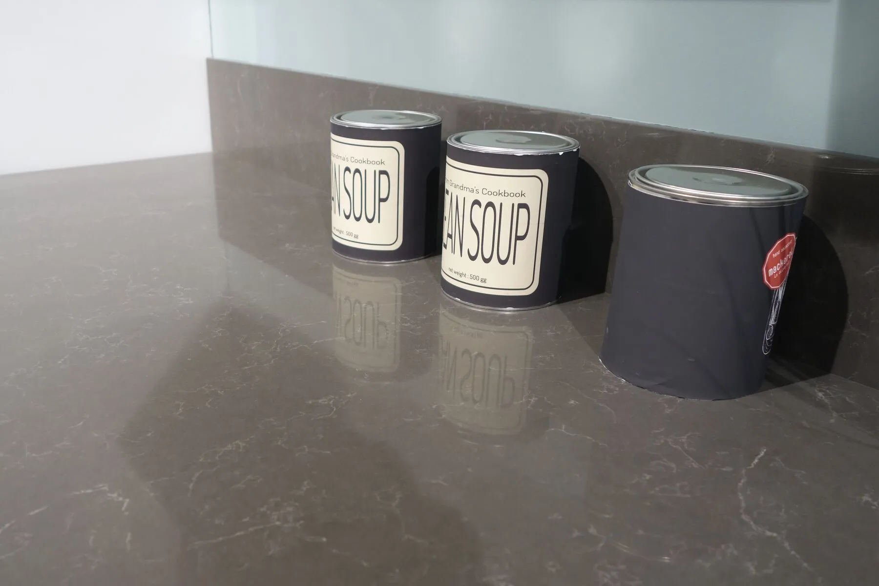 Image of installed Vicostone Cinza Quartz countertops
