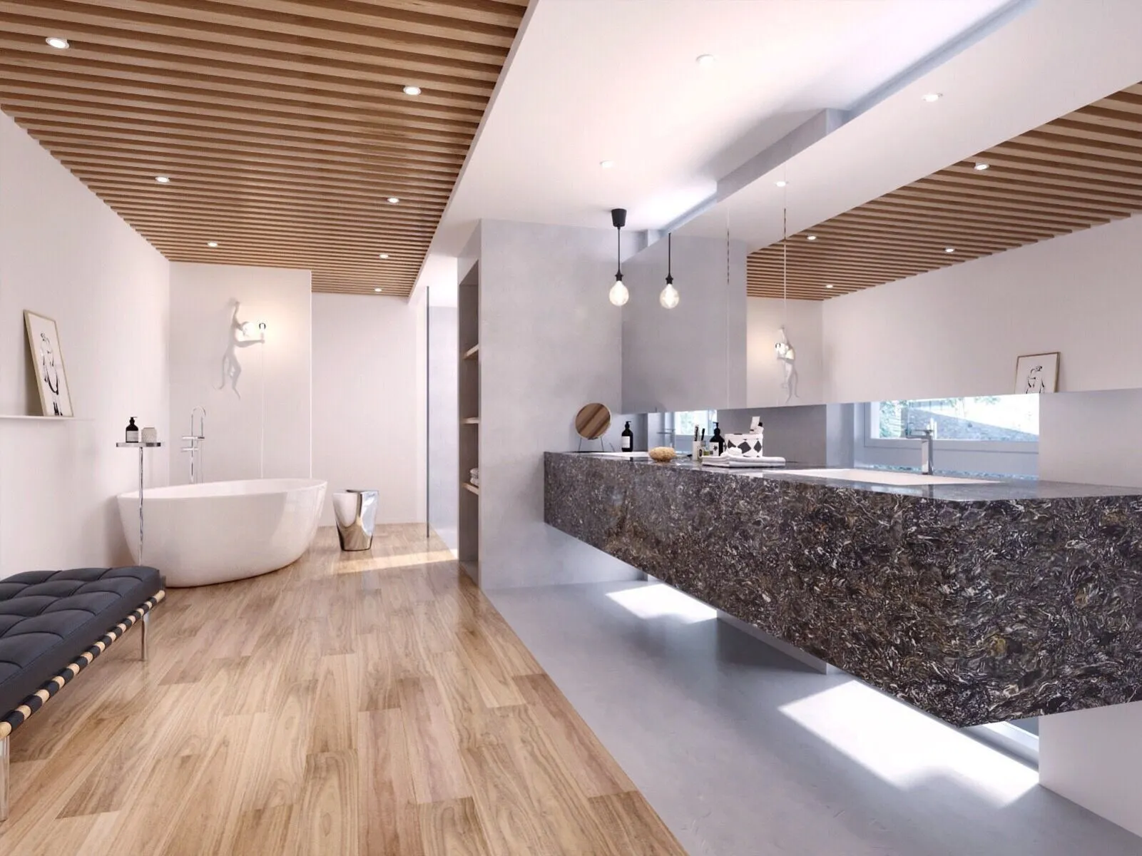 Image of installed Vicostone Cosmic Black Quartz countertops