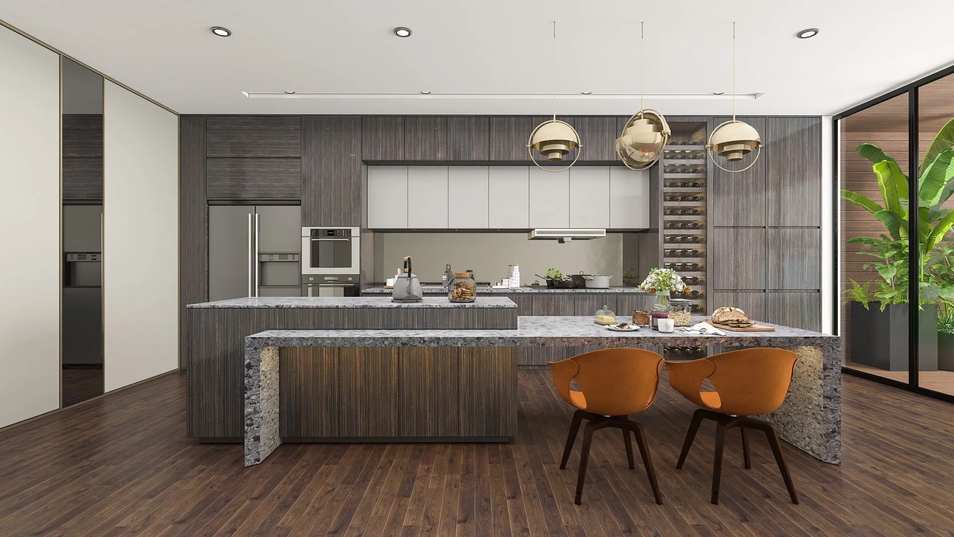 Image of installed Vicostone Squalo Quartz countertops