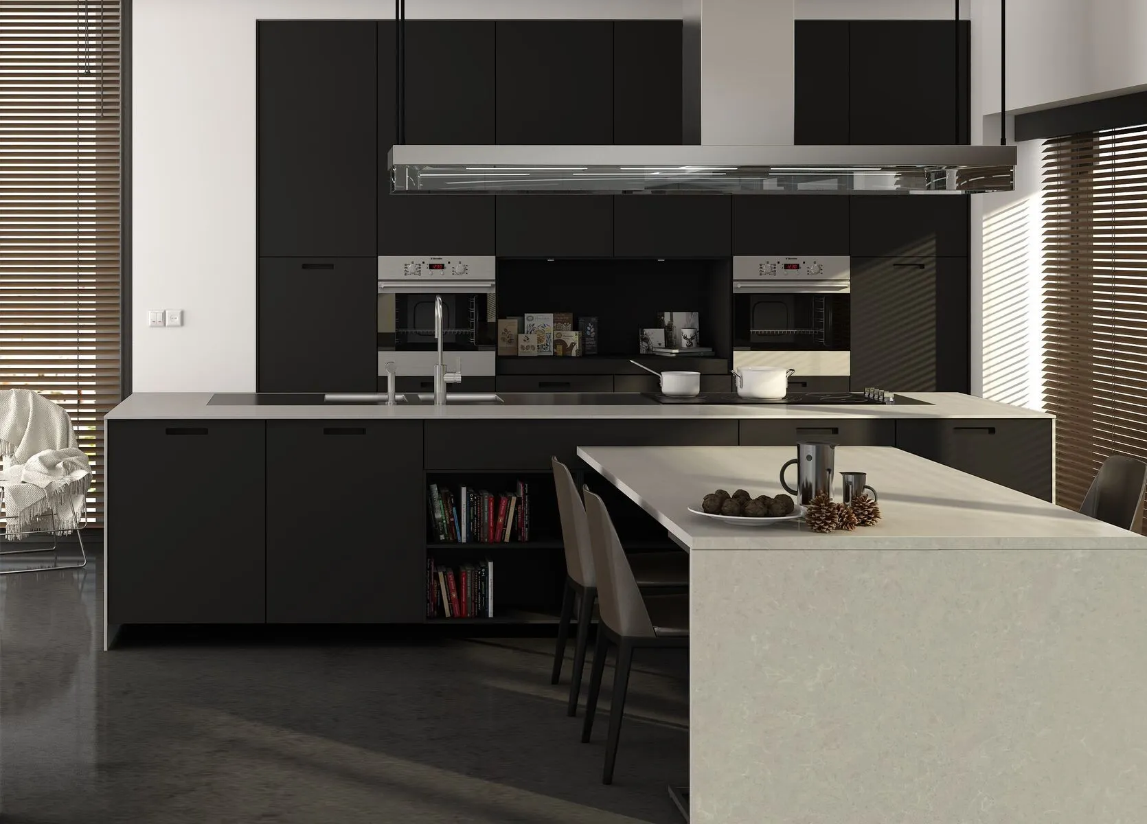 Image of installed Vicostone Dolce Vita Quartz countertops