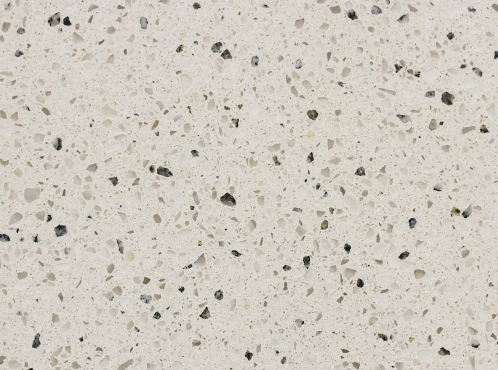 Closeup image of Vicostone Crystal Pepper White Quartz countertop slab