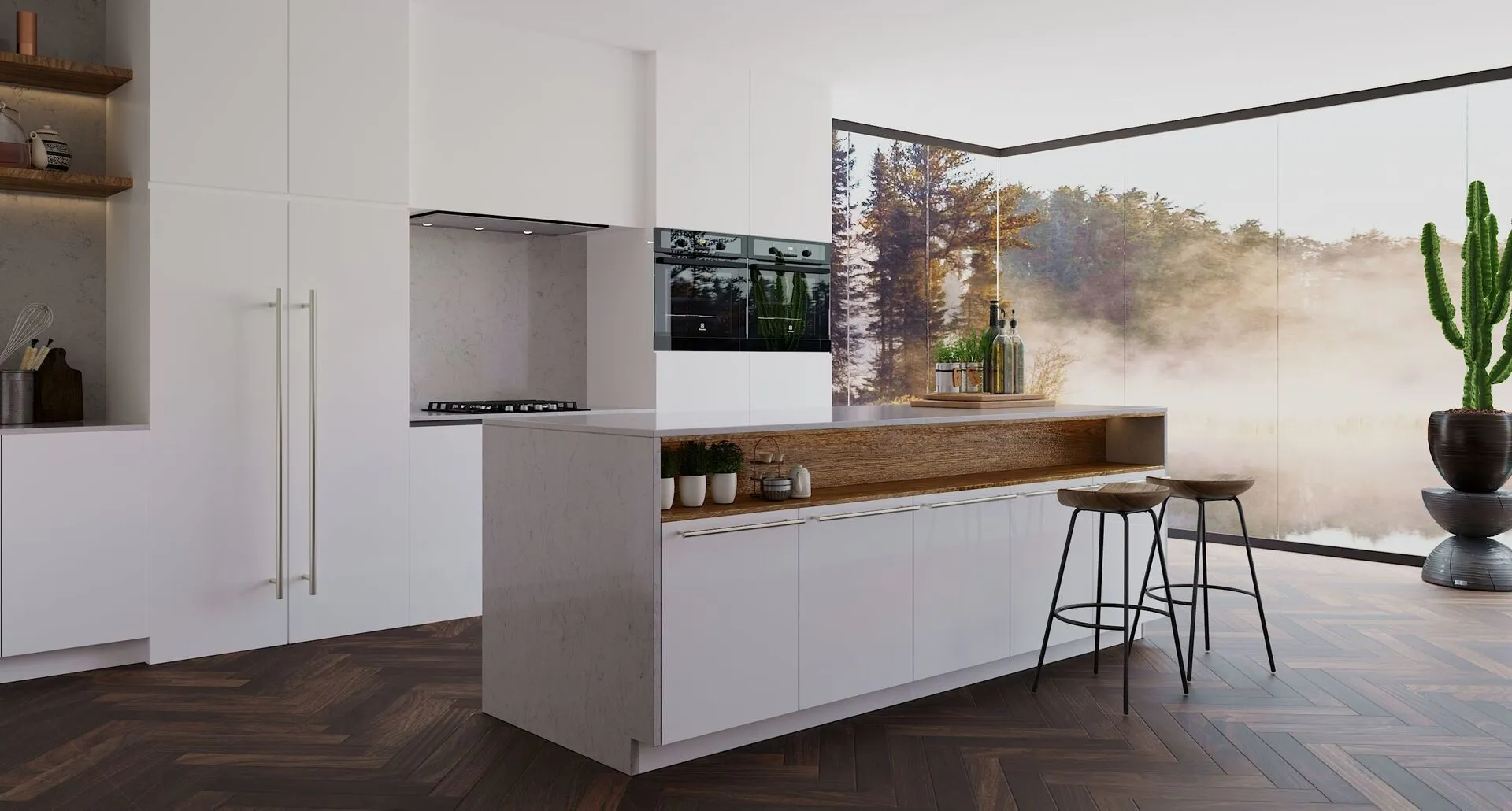 Image of installed Vicostone Ceres Quartz countertops