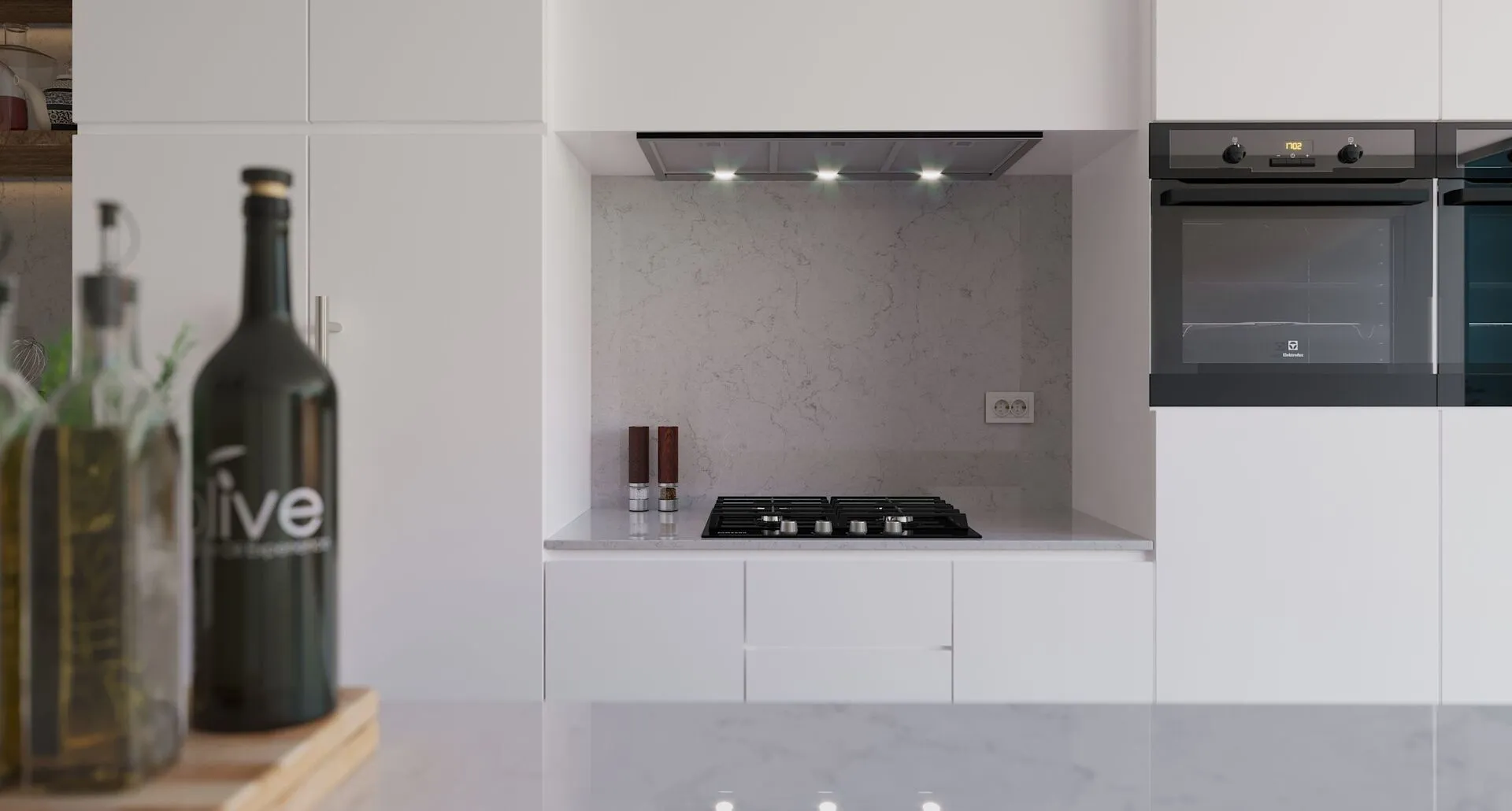 Image of installed Vicostone Ceres Quartz countertops