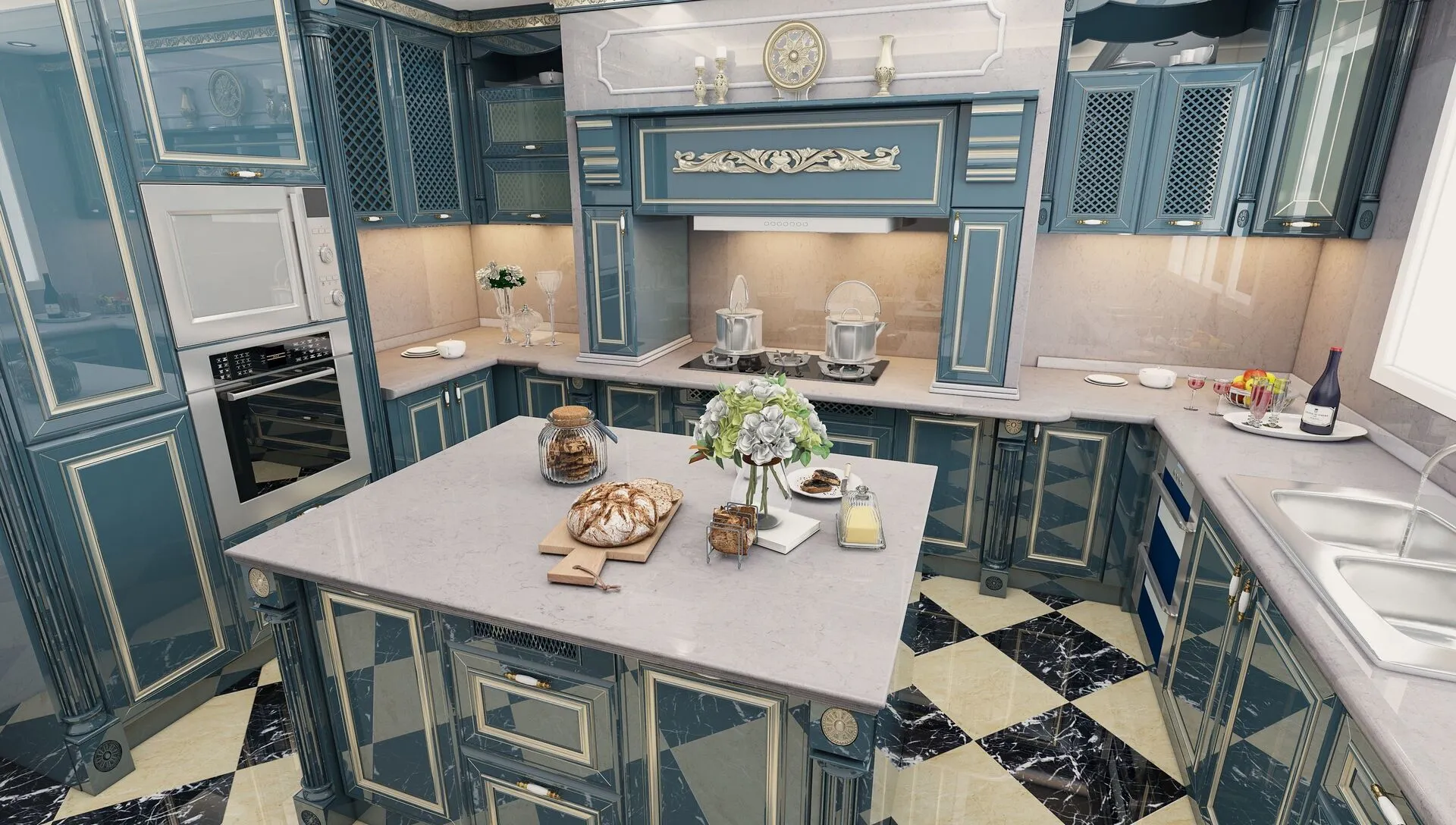 Image of installed Vicostone Ceres Quartz countertops