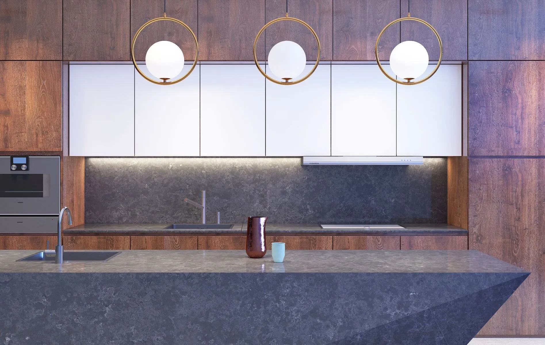 Image of installed Vicostone Tartufo Quartz countertops