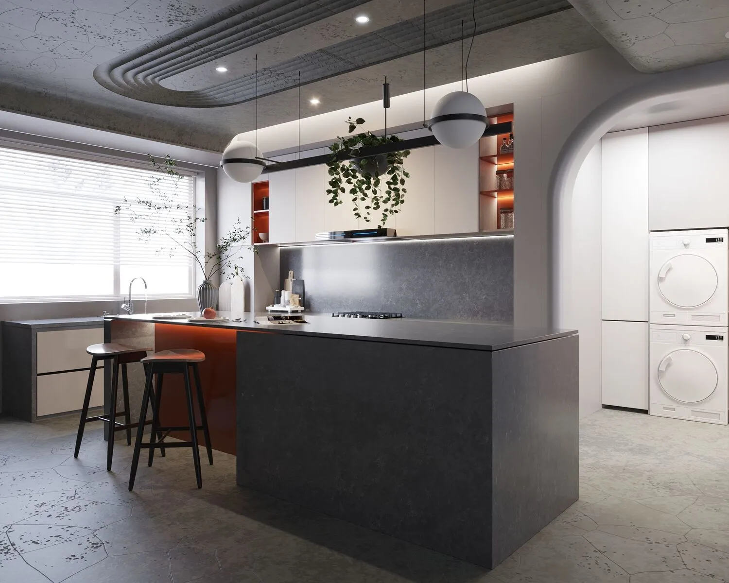Image of installed Vicostone Tartufo Quartz countertops