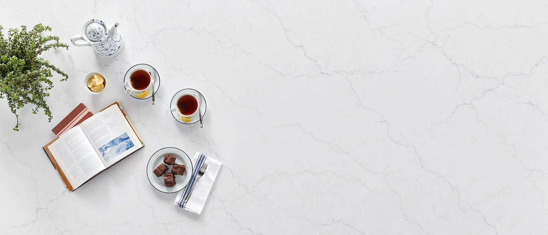 Image of installed Q Quartz Calacatta Miraggio Duo White Quartz countertops