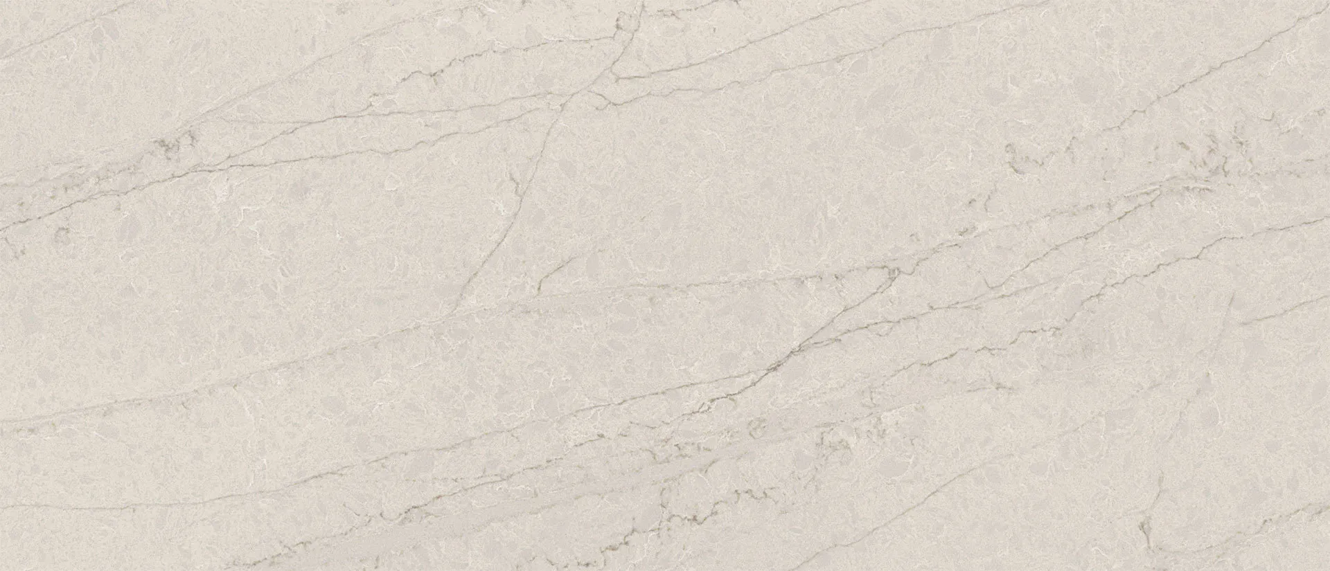 Closeup image of Q Quartz Lumataj Cream Quartz countertop slab