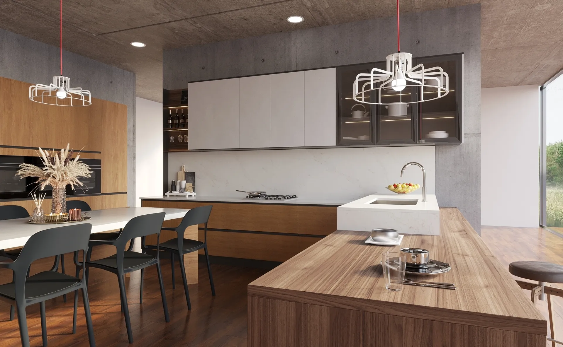 Image of installed Vicostone Calacatta Caldia White Quartz countertops