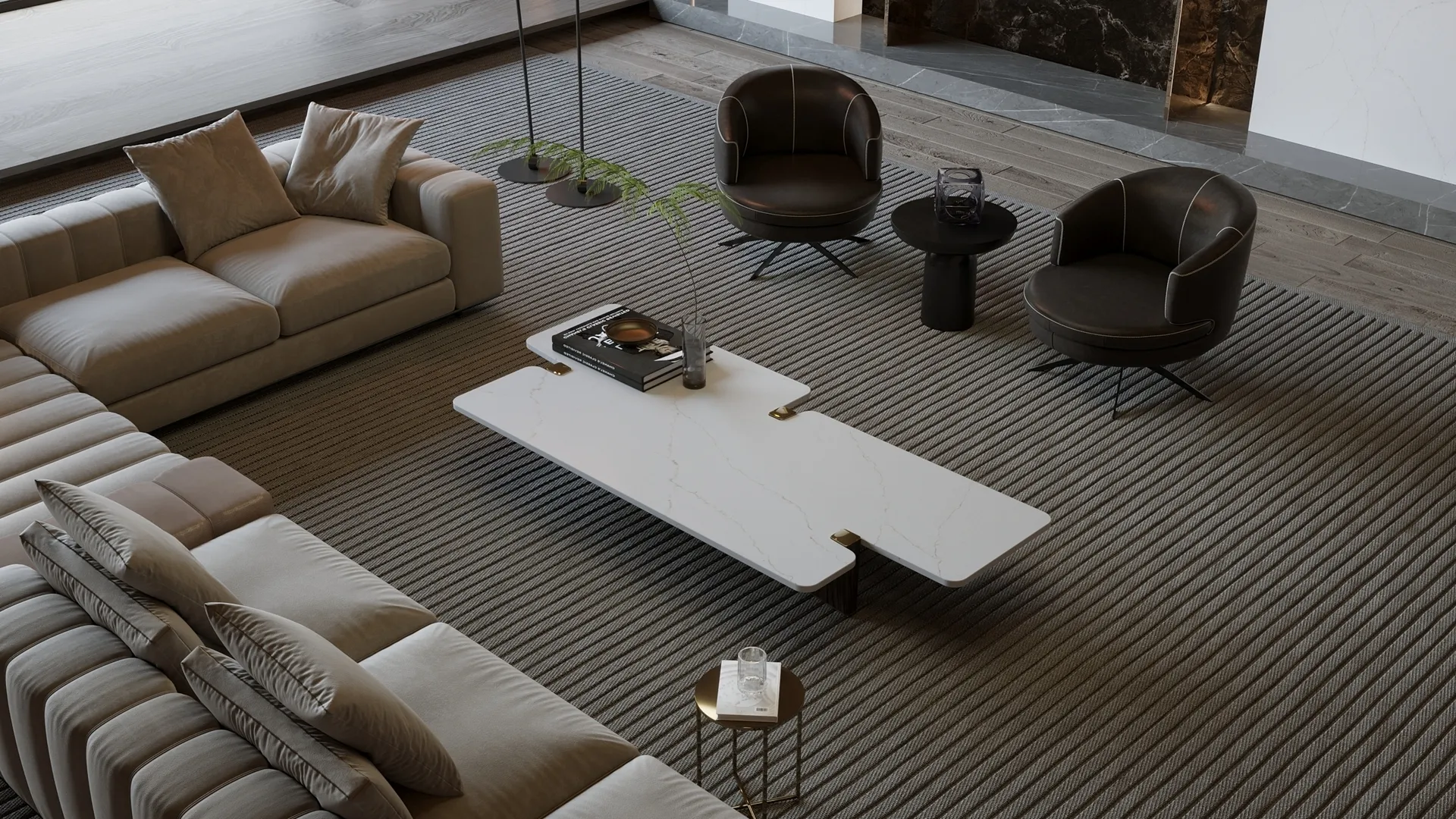 Image of installed Vicostone Lema White Quartz countertops