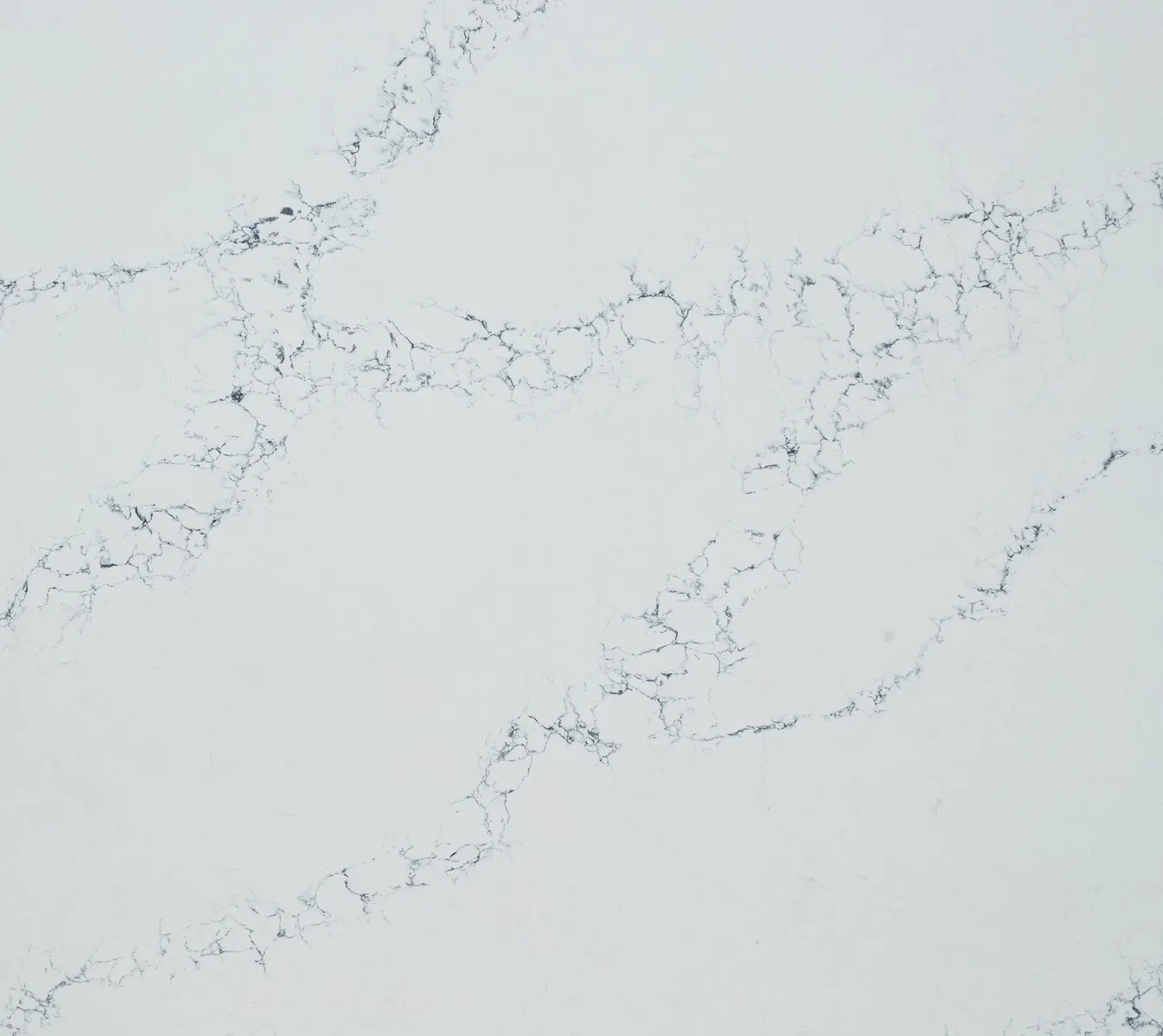 Closeup image of Vicostone Limnias White Quartz countertop slab