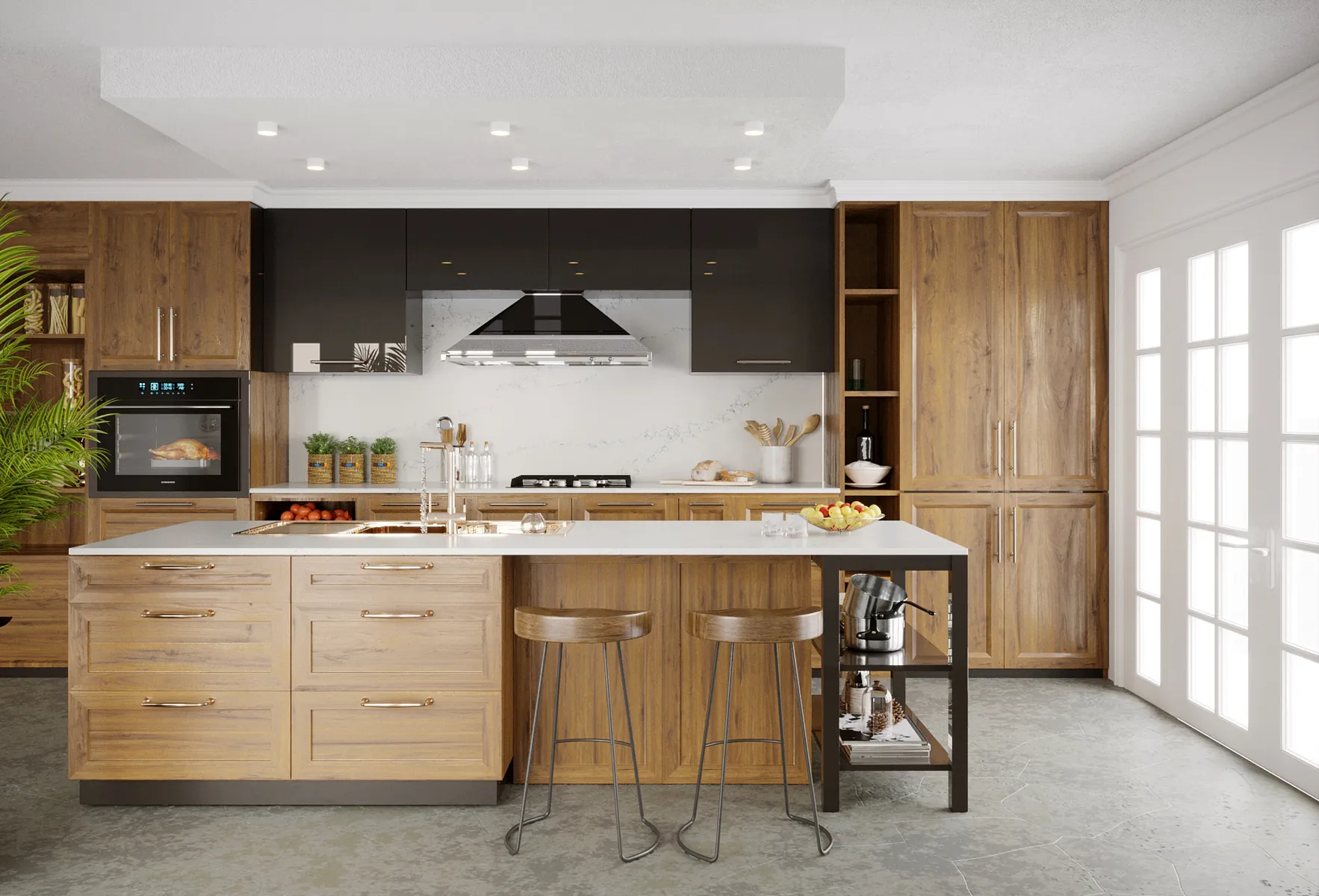 Image of installed Vicostone Limnias White Quartz countertops