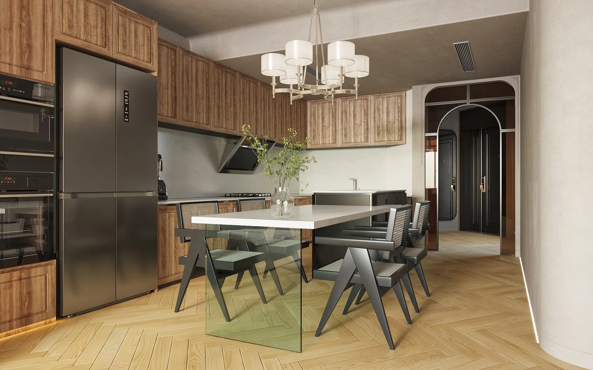 Image of installed Vicostone Merazo White Quartz countertops
