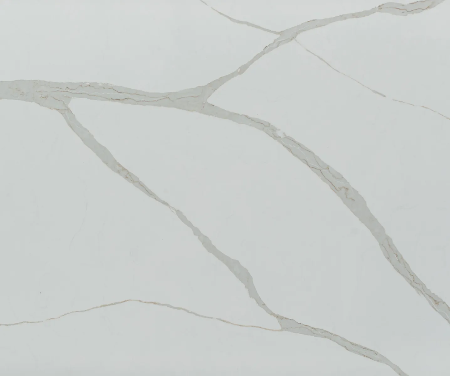 Closeup image of Vicostone Michelangelo White Quartz countertop slab