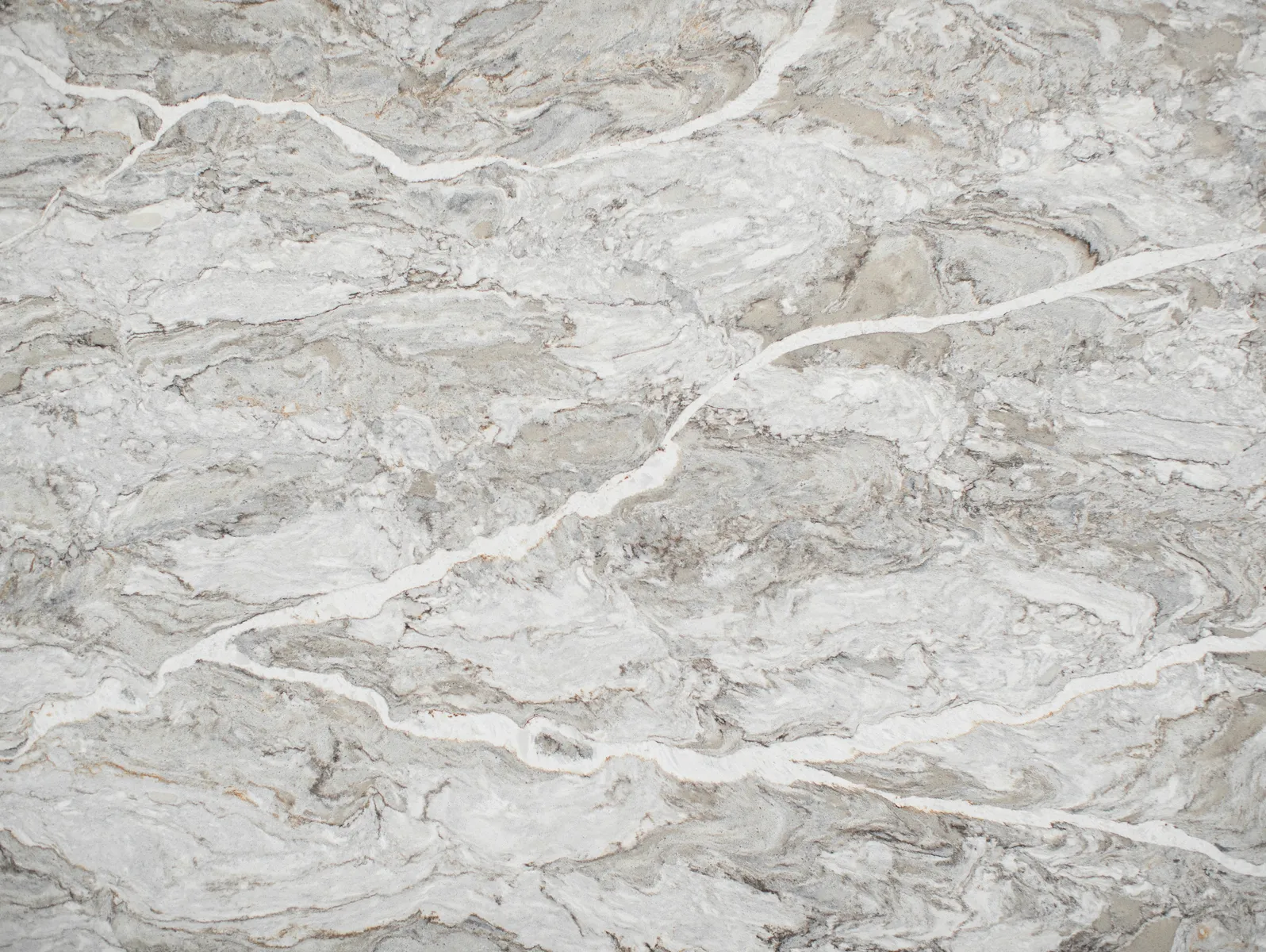 Closeup image of Vicostone Moonglade White Quartz countertop slab