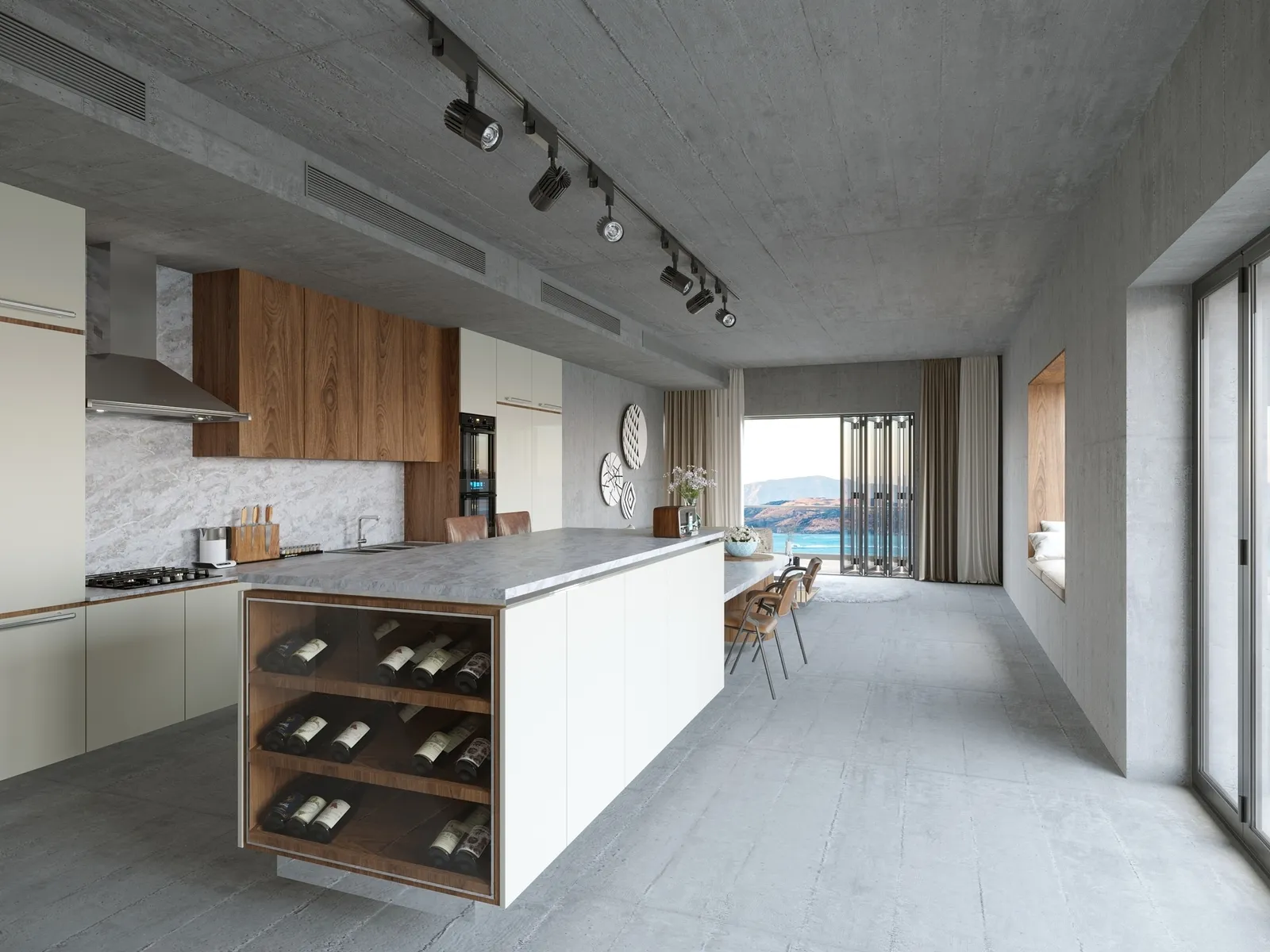 Image of installed Vicostone Moonglade White Quartz countertops