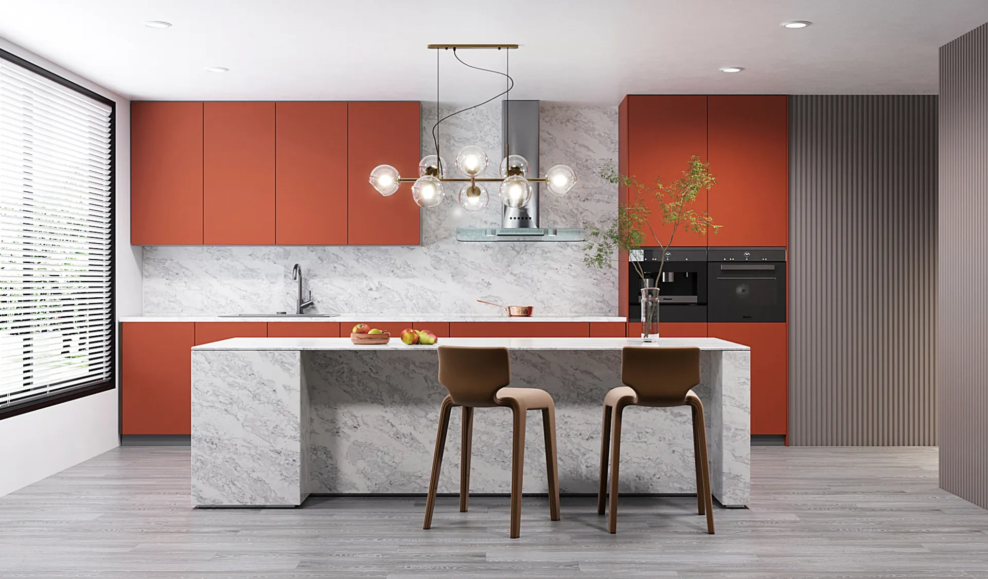 Image of installed Vicostone Splendix White Quartz countertops