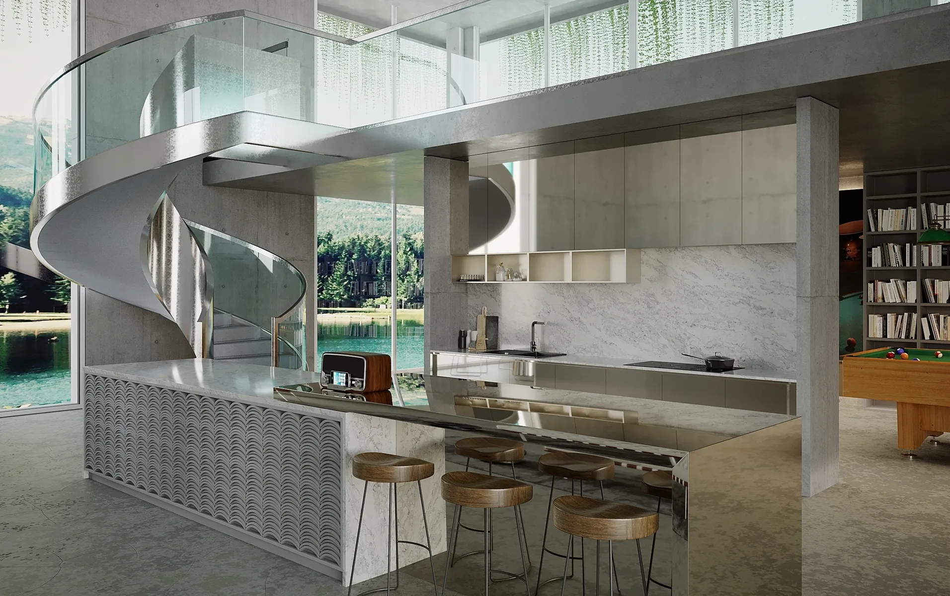 Image of installed Vicostone Splendix White Quartz countertops