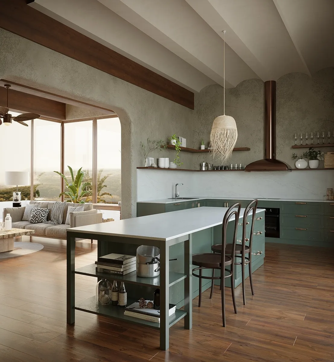Image of installed Vicostone Tyrol White Quartz countertops
