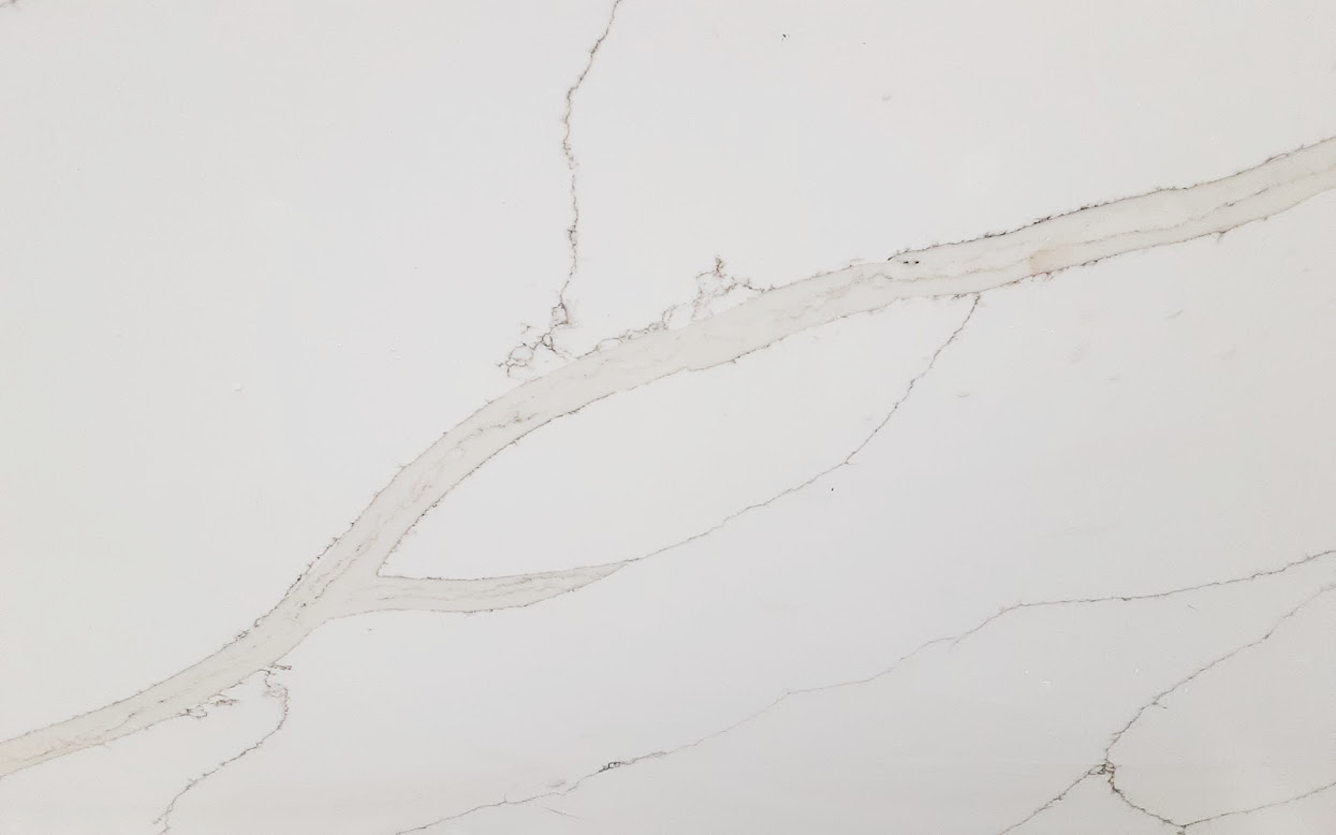 Closeup image of Arizona Tile Della Terra Bertoli Quartz countertop slab