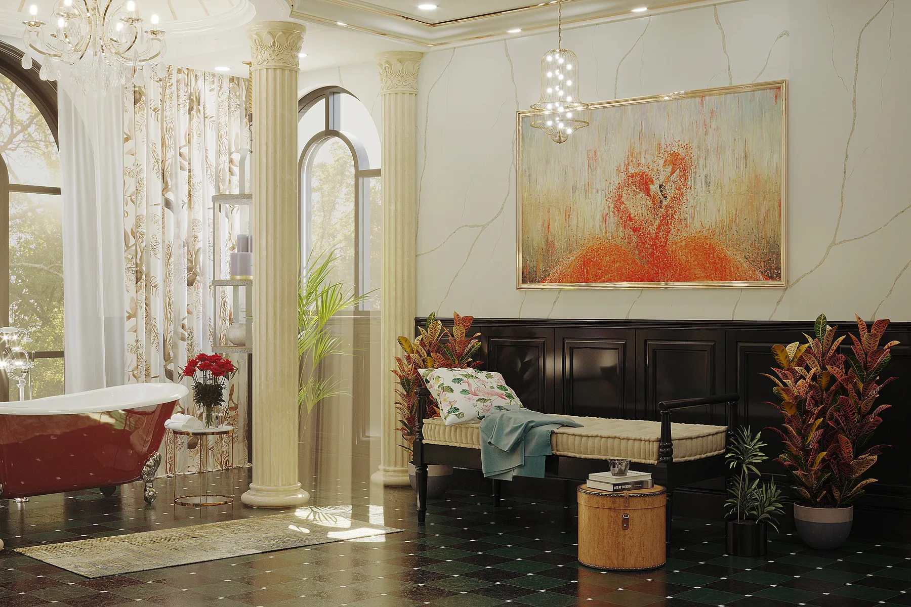 Image of installed Vicostone Alessandria Oro White Quartz countertops