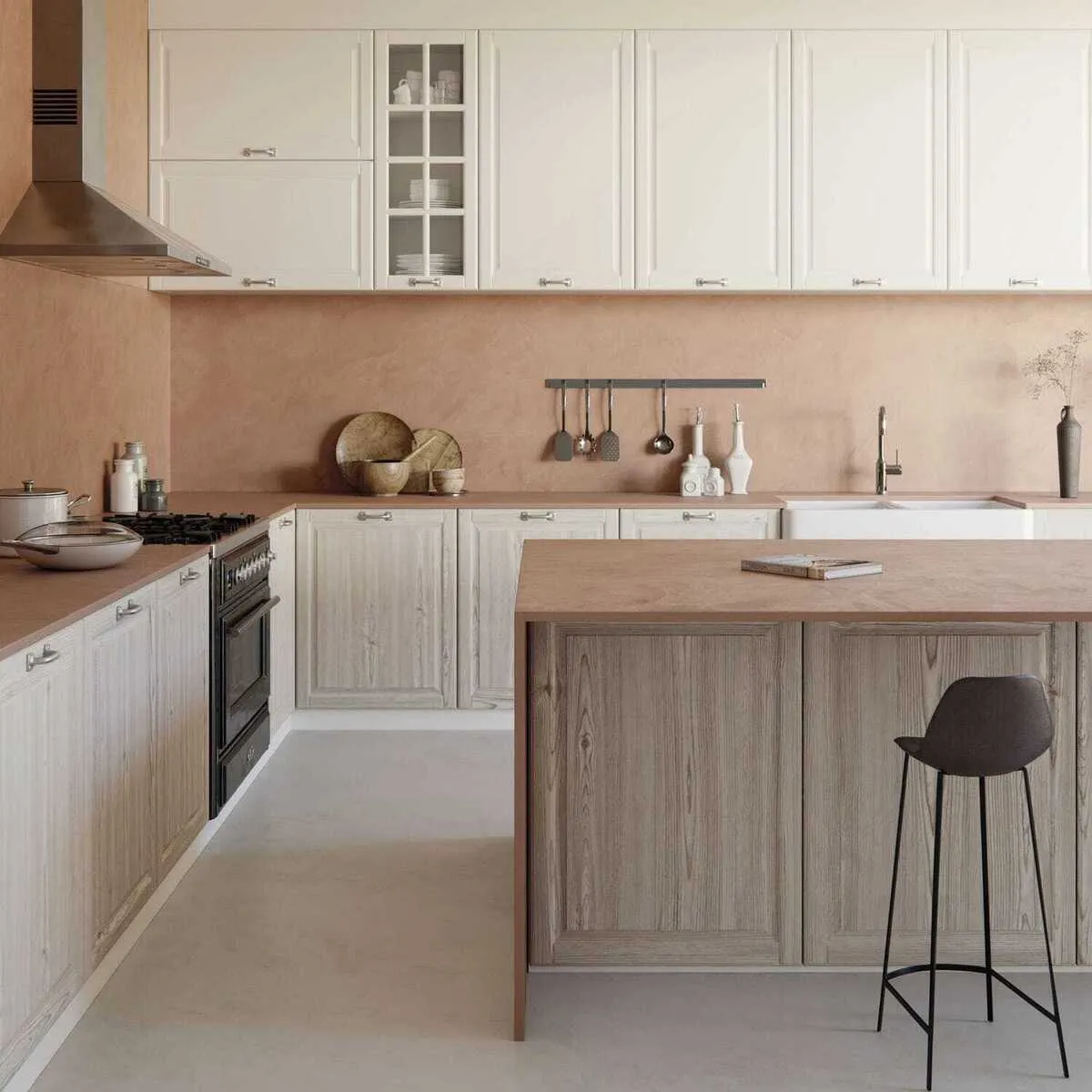 Image of installed Dekton Umber Brown Sintered countertops