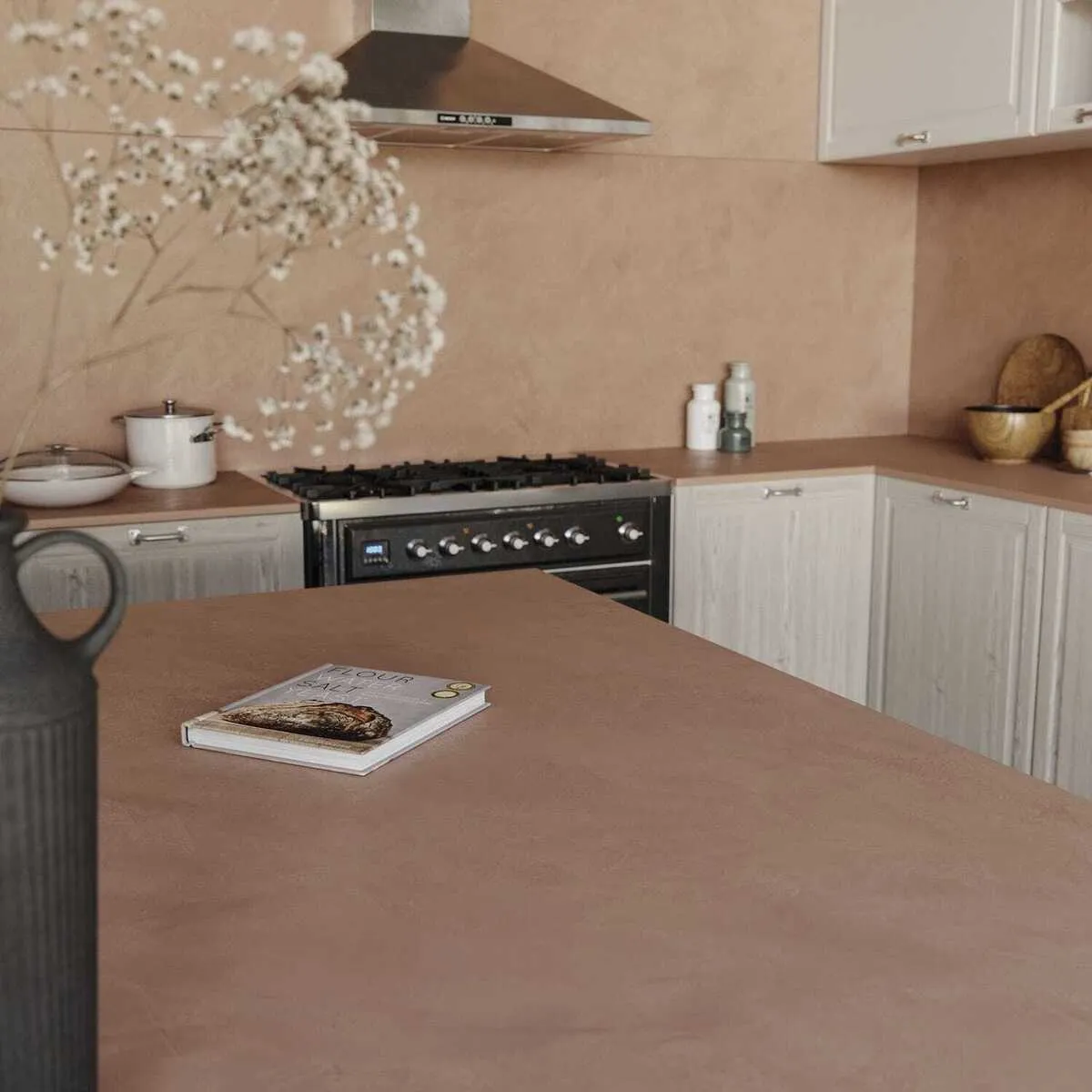 Image of installed Dekton Umber Brown Sintered countertops