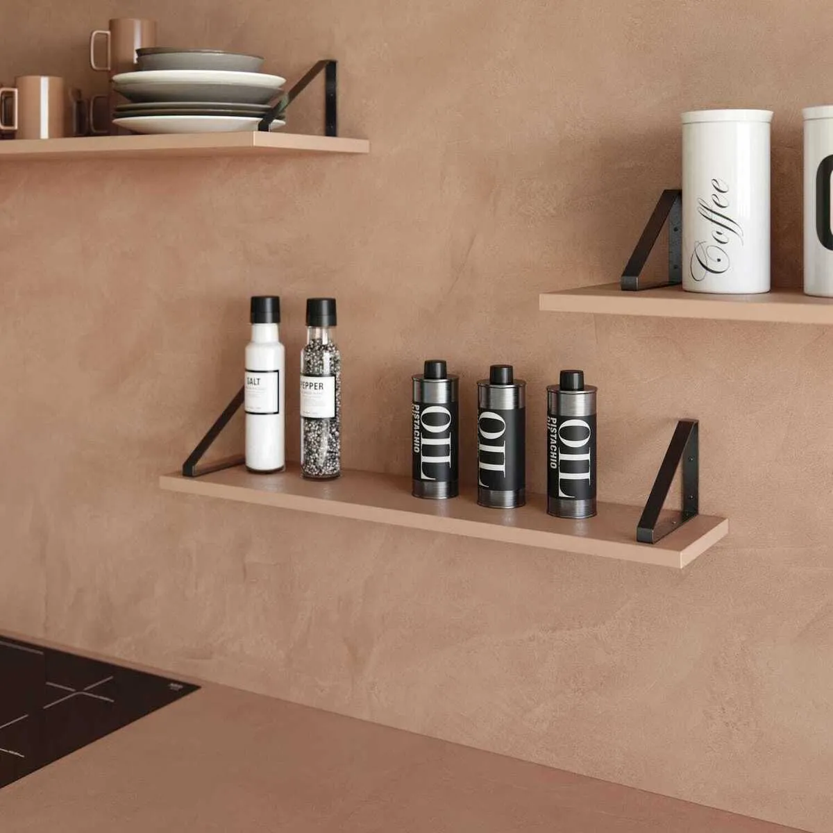 Image of installed Dekton Umber Brown Sintered countertops