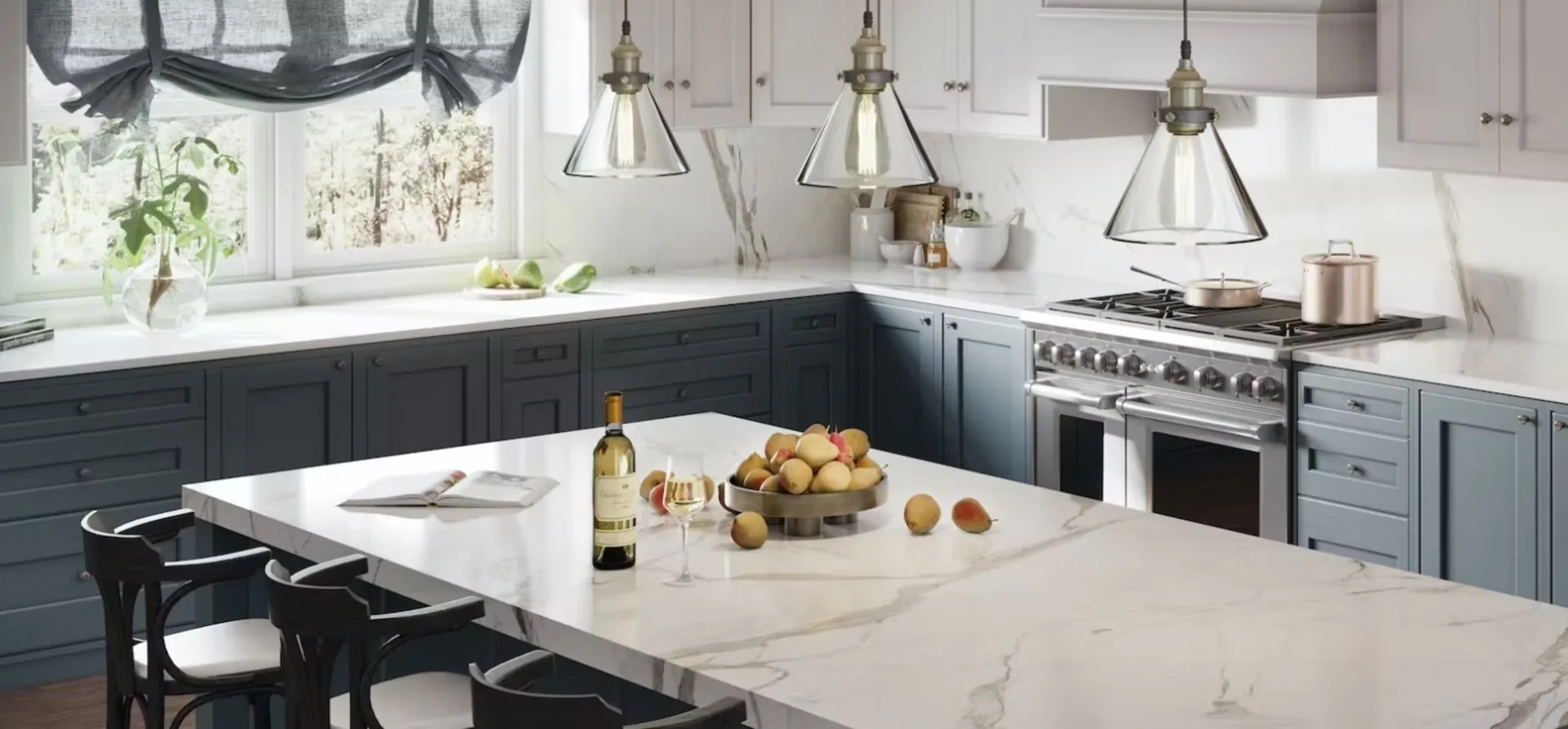 Image of installed Dekton Vigil Sintered countertops