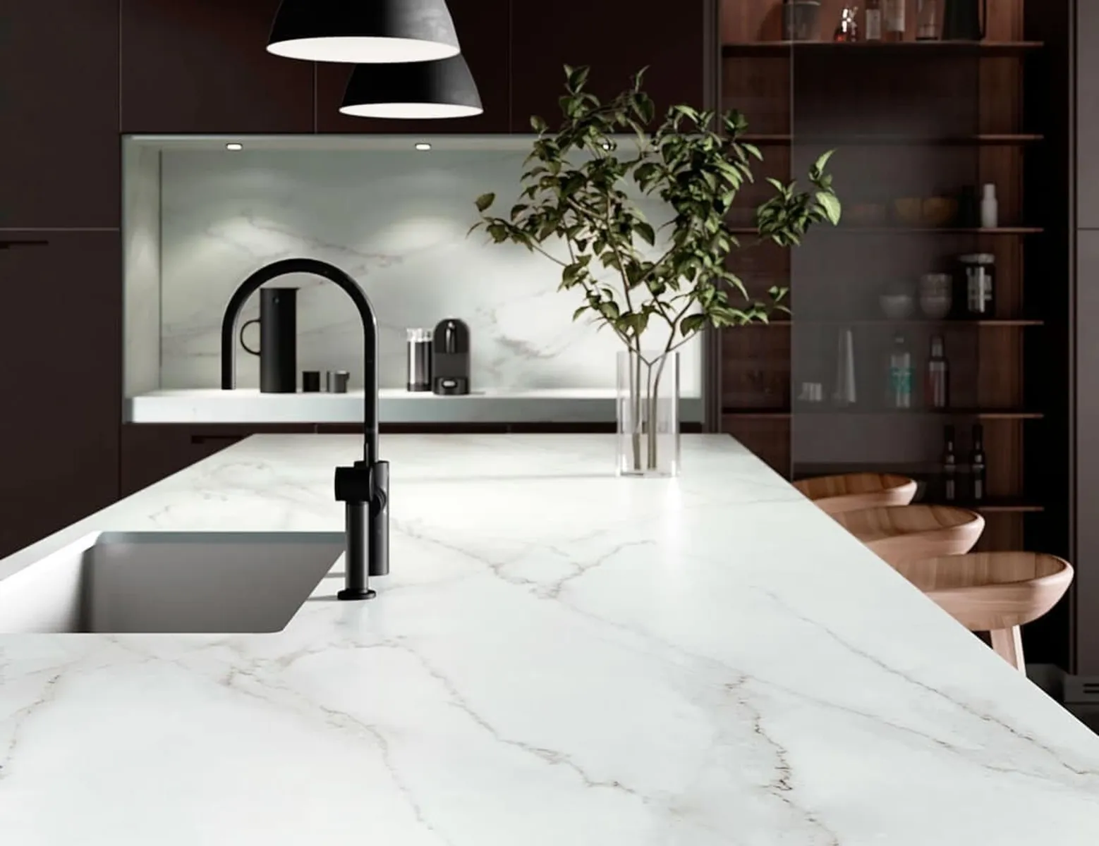 Image of installed Dekton Vigil Sintered countertops