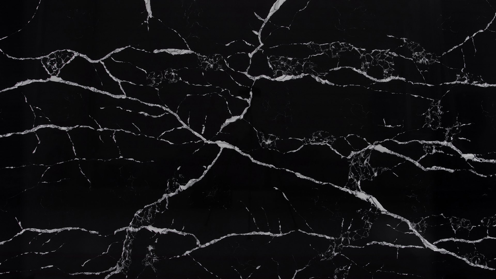 Image of Stratus Quartz Nero Marquina Black Quartz countertop slab