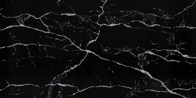 Image of Stratus Quartz Nero Marquina Black Quartz countertop slab