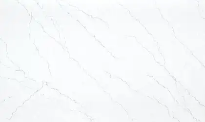 Image of Q Quartz Calacatta Miraggio Cielo White Quartz countertop slab