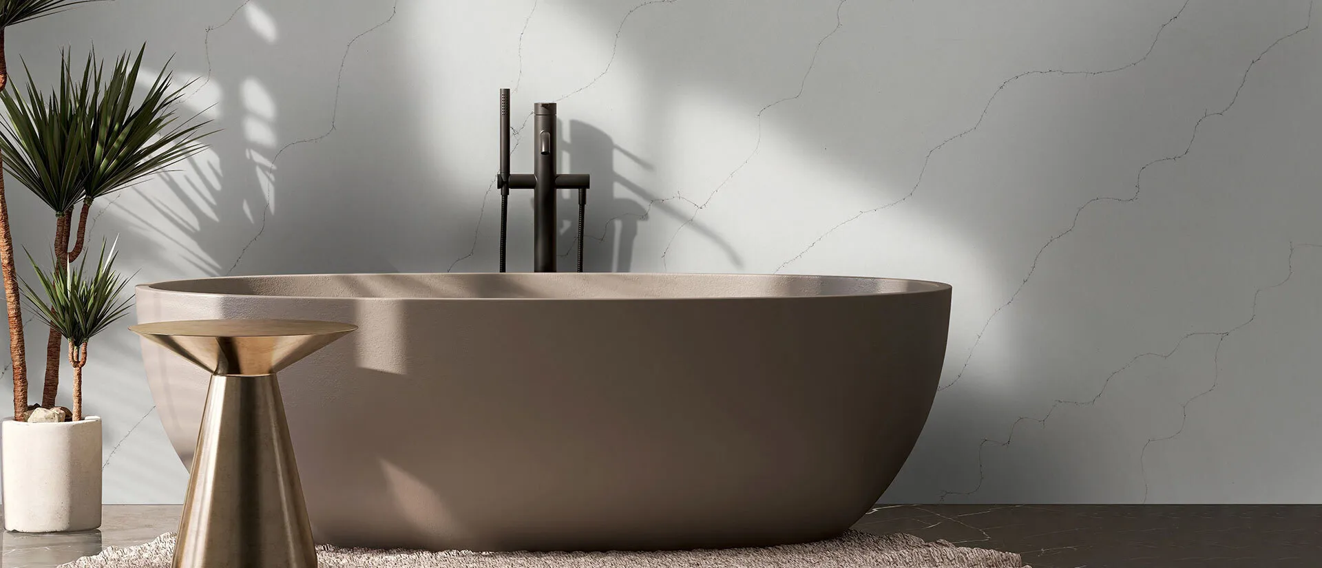 Image of installed Q Quartz Calacatta Duolina White Quartz countertops