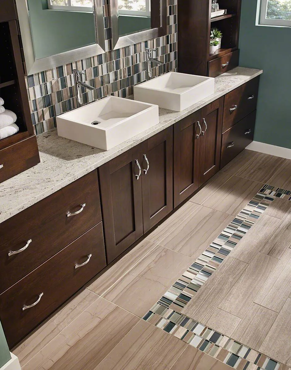Image of installed Alaska White Grey Granite countertops