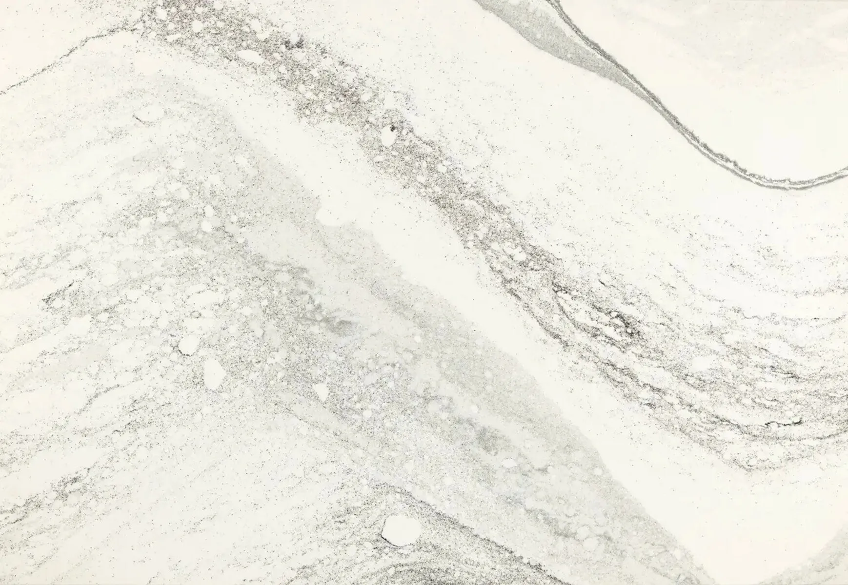 Closeup image of Cambria Harlow White Quartz countertop slab