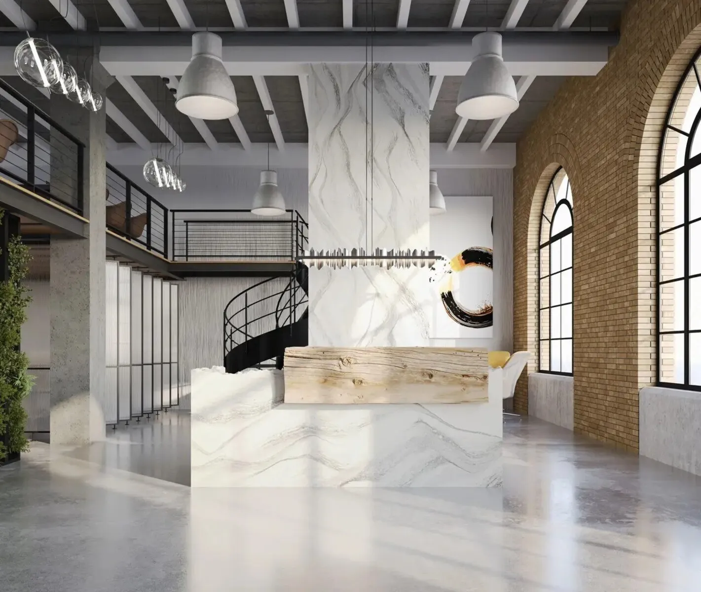 Image of installed Cambria Harlow White Quartz countertops