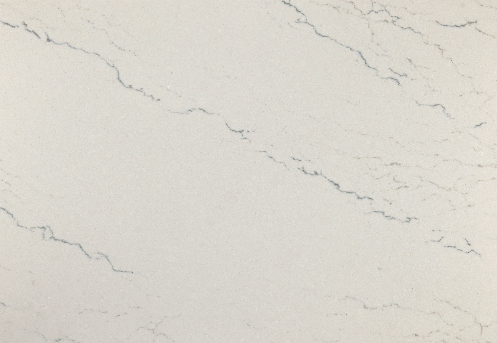 Closeup image of Cambria Beckington White Quartz countertop slab