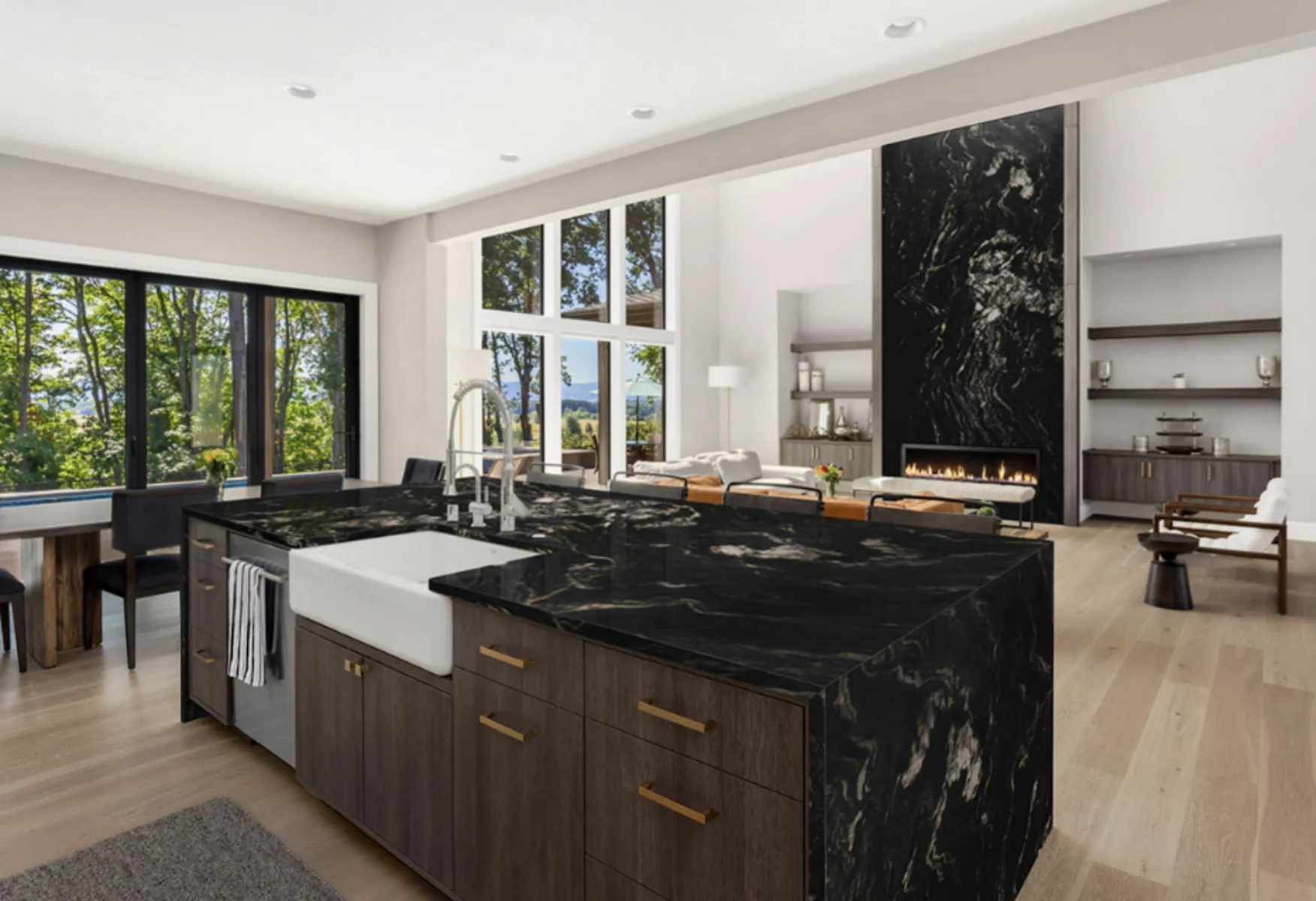 Image of installed Titanium White Granite countertops