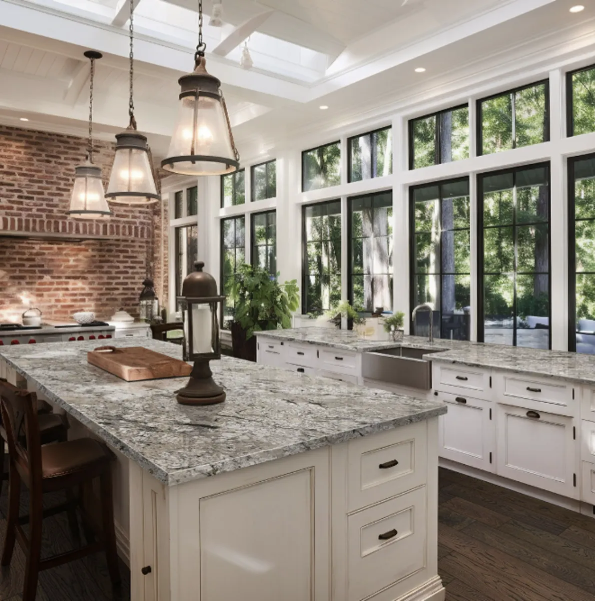 Image of installed Sunset Canyon Grey Granite countertops