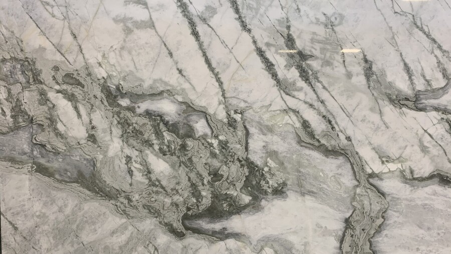 Image of Ice Onyx White Marble countertop slab