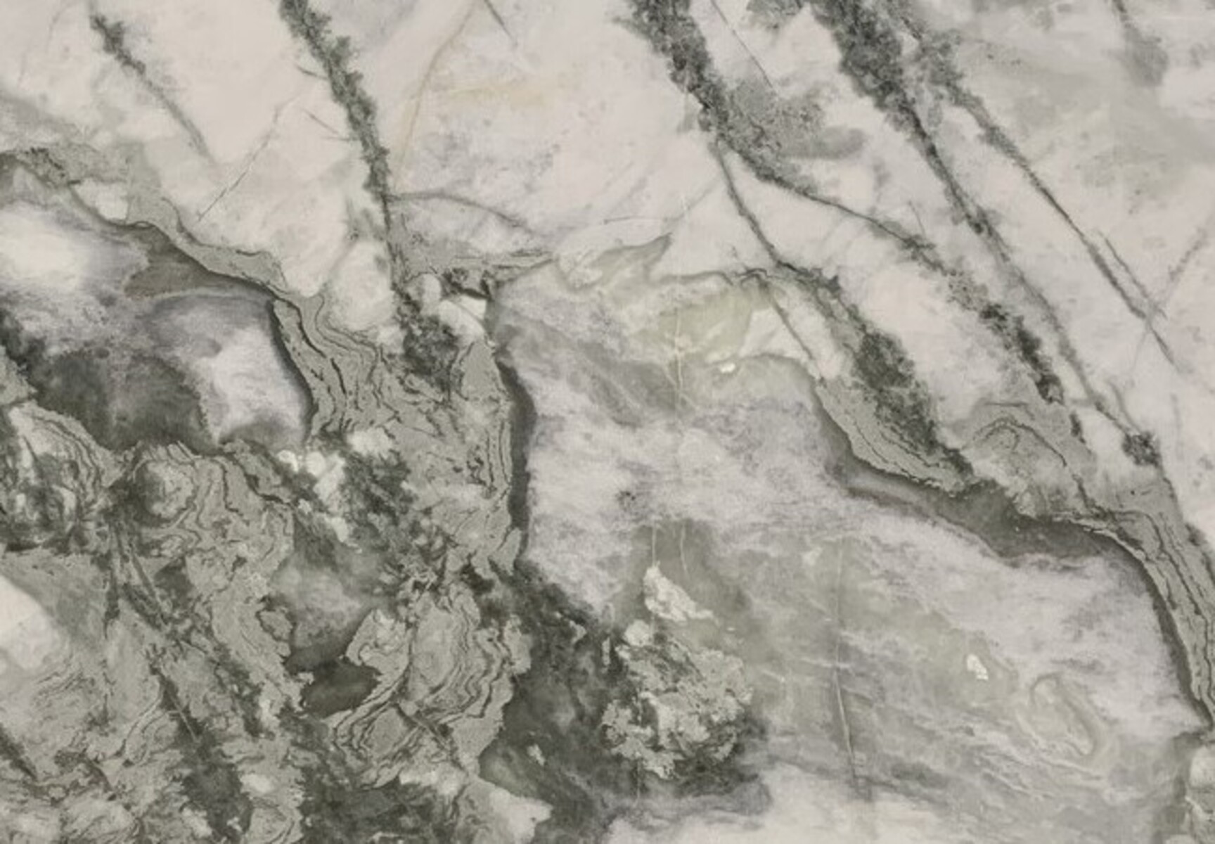 Closeup image of Ice Onyx White Marble countertop slab