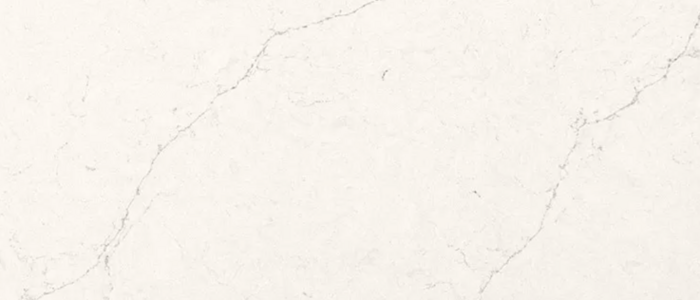 Closeup image of Q Quartz Valor White Quartz countertop slab