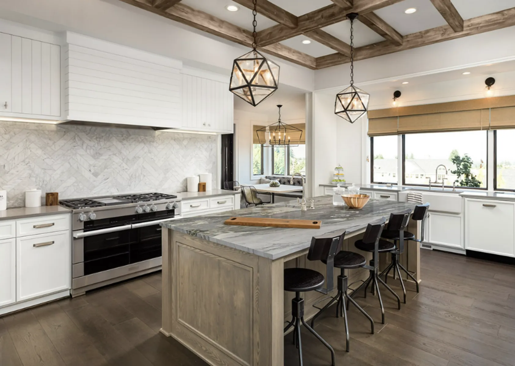 Image of installed Portinari Grey Marble countertops