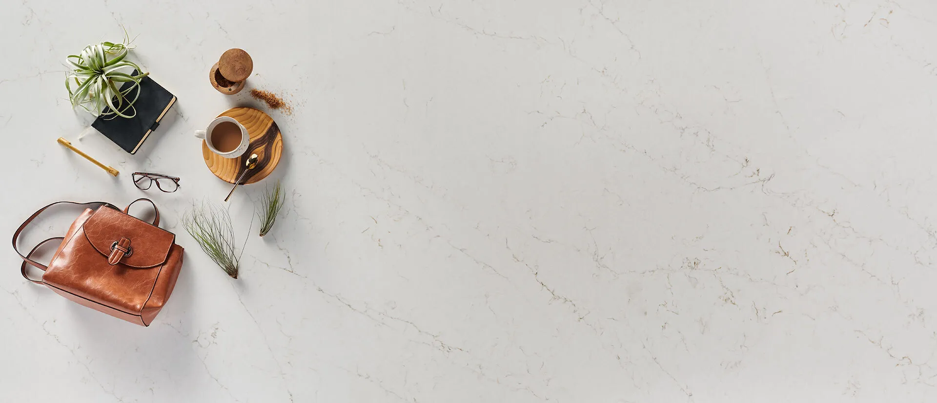 Image of installed Q Quartz Calacatta Delios Quartz countertops