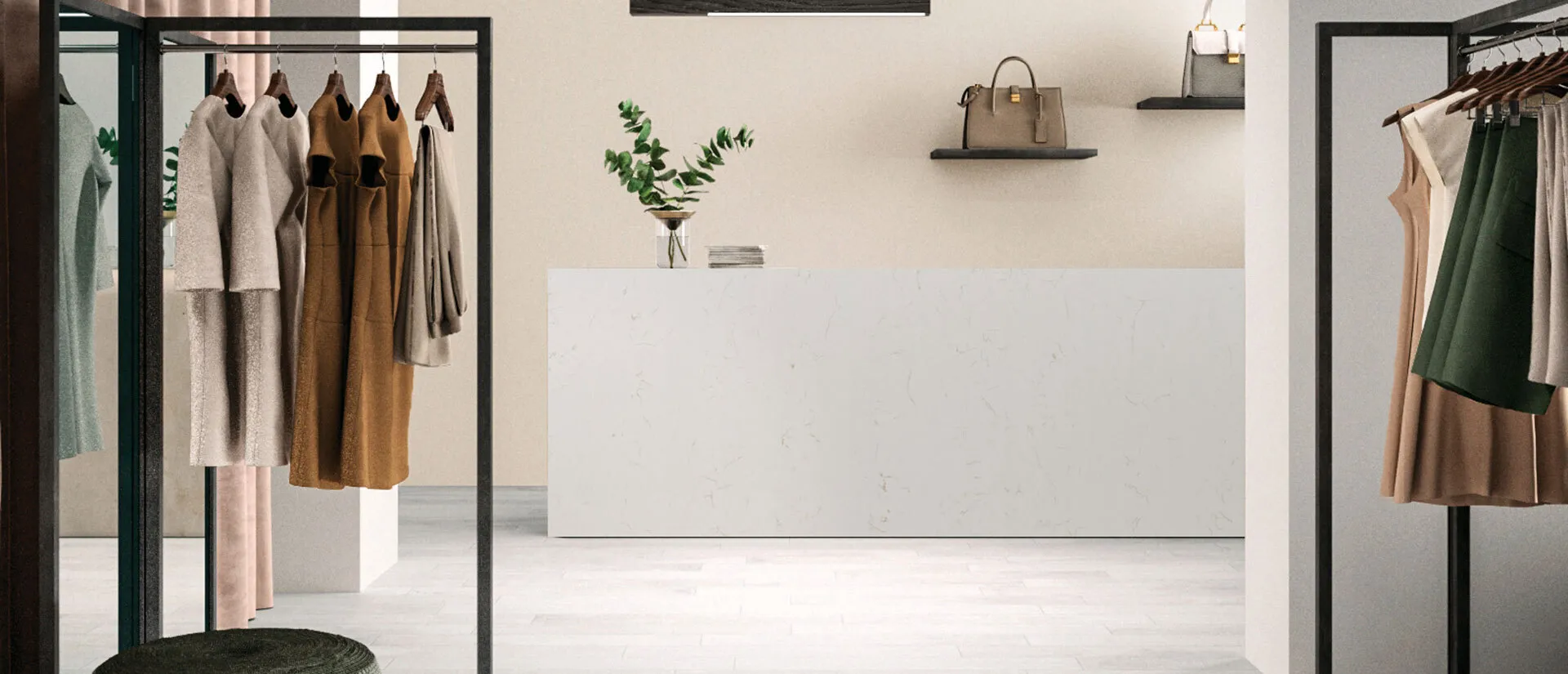 Image of installed Q Quartz Carrara Trigato White Quartz countertops