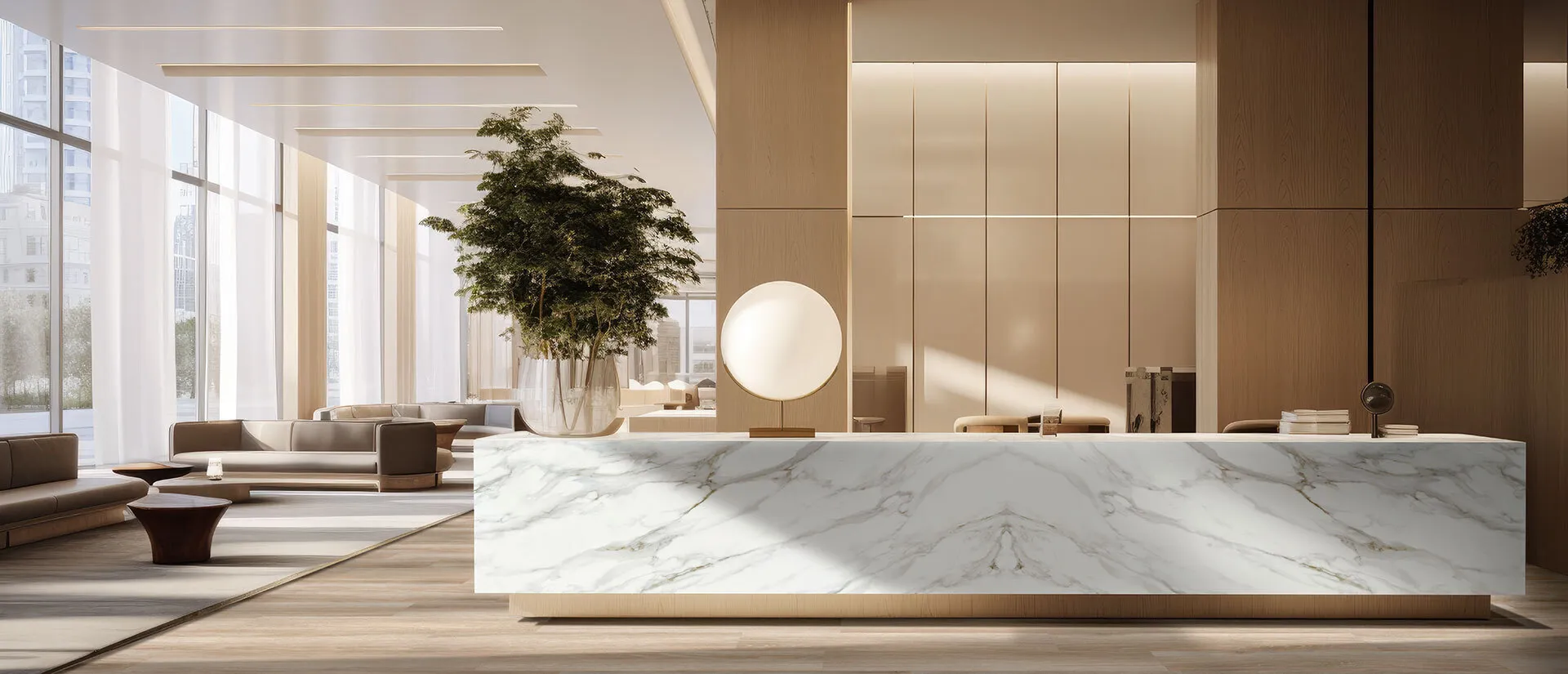 Image of installed Q Quartz Calacatta Castana White Quartz countertops
